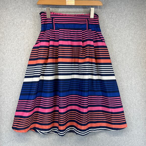 Old Navy Skirt Womens Size XS Multicolor Striped Polyester Elastic Waist Pockets - Picture 1 of 13